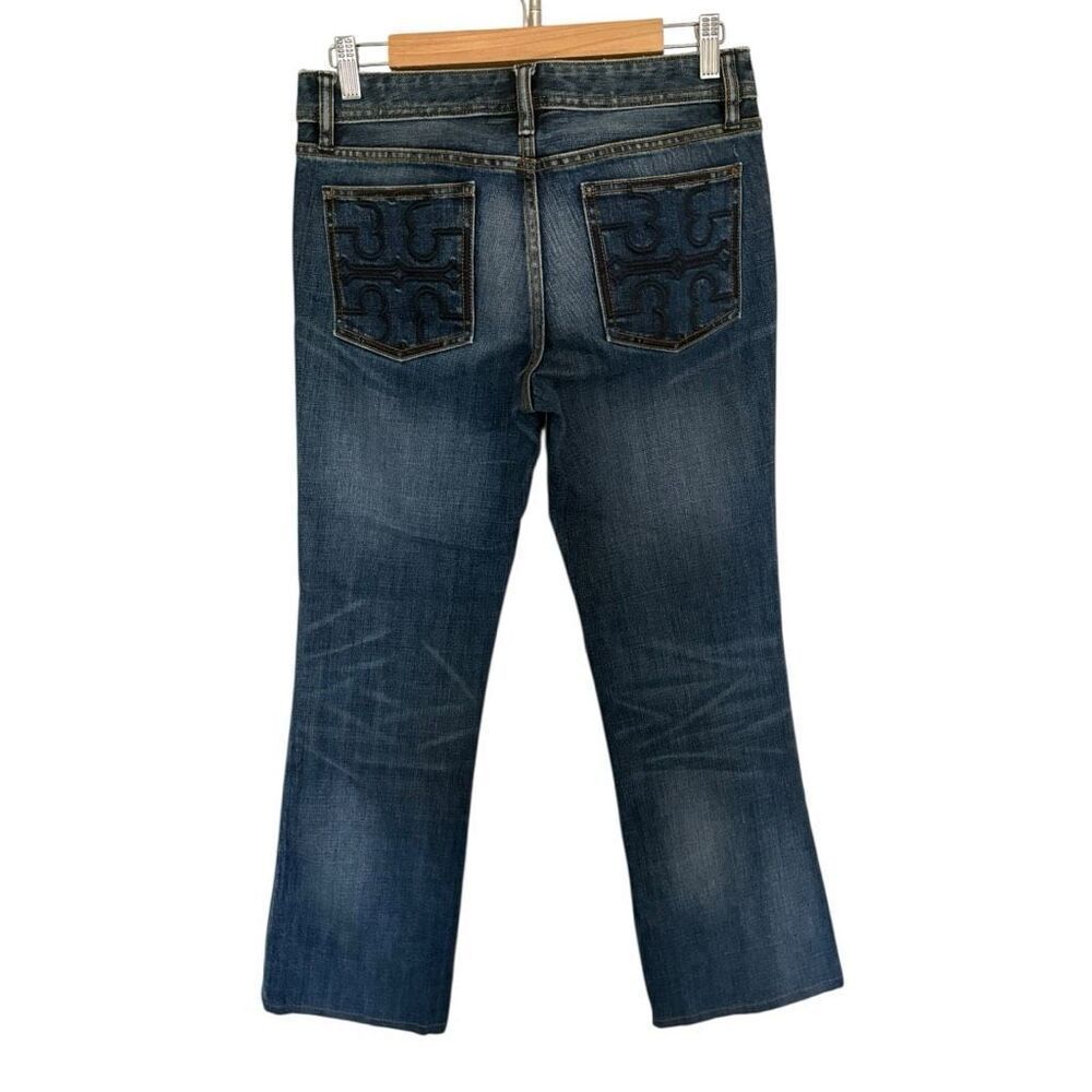 Tory Burch Classic Tory Boot Jean Size 28 Medium Wash - Picture 4 of 7